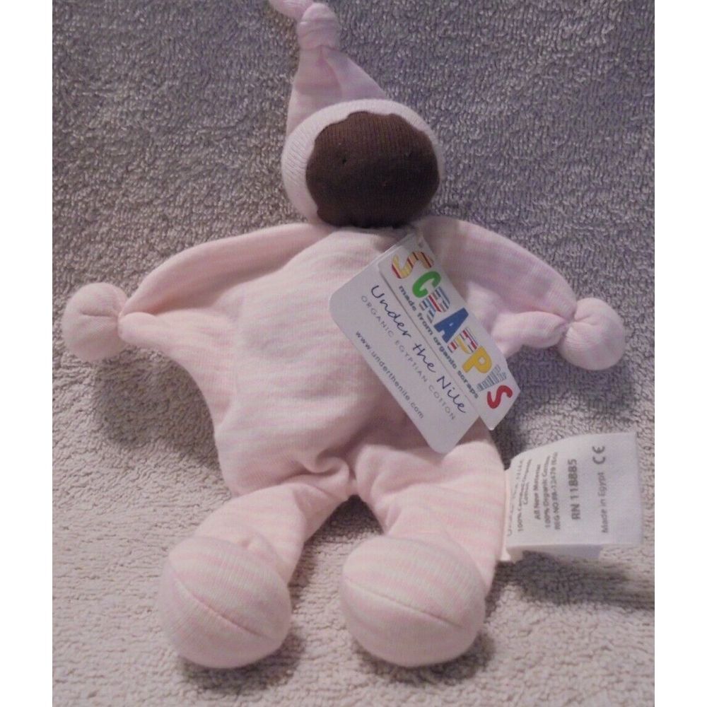 Under the Nile Stuffed Plush 8" Baby Buddy Rag Doll Lovey Soft Organic Pink Dark - Picture 1 of 3